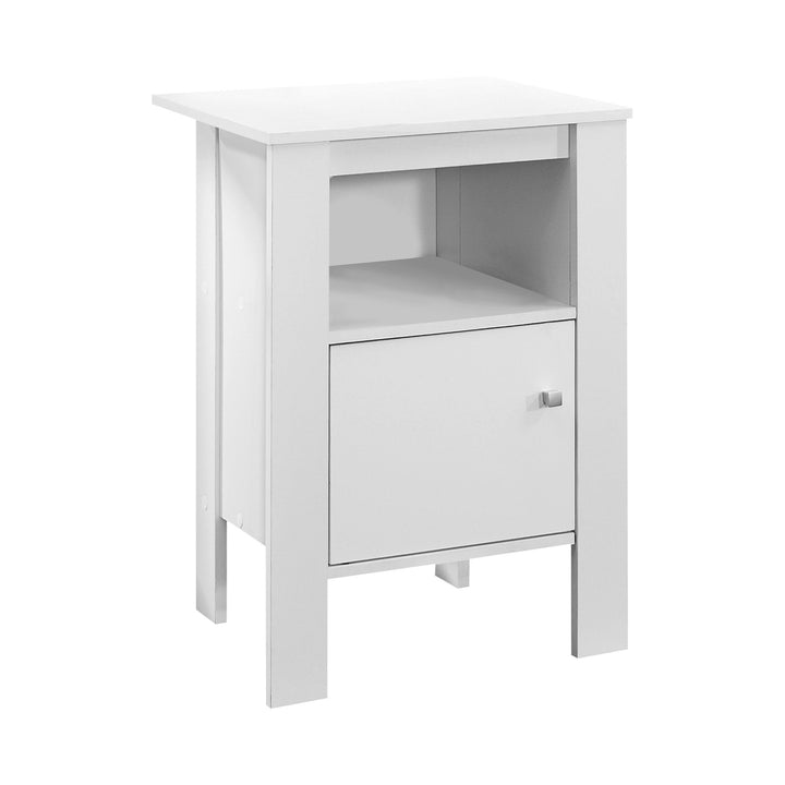 24" White End Table With Shelf Image 1