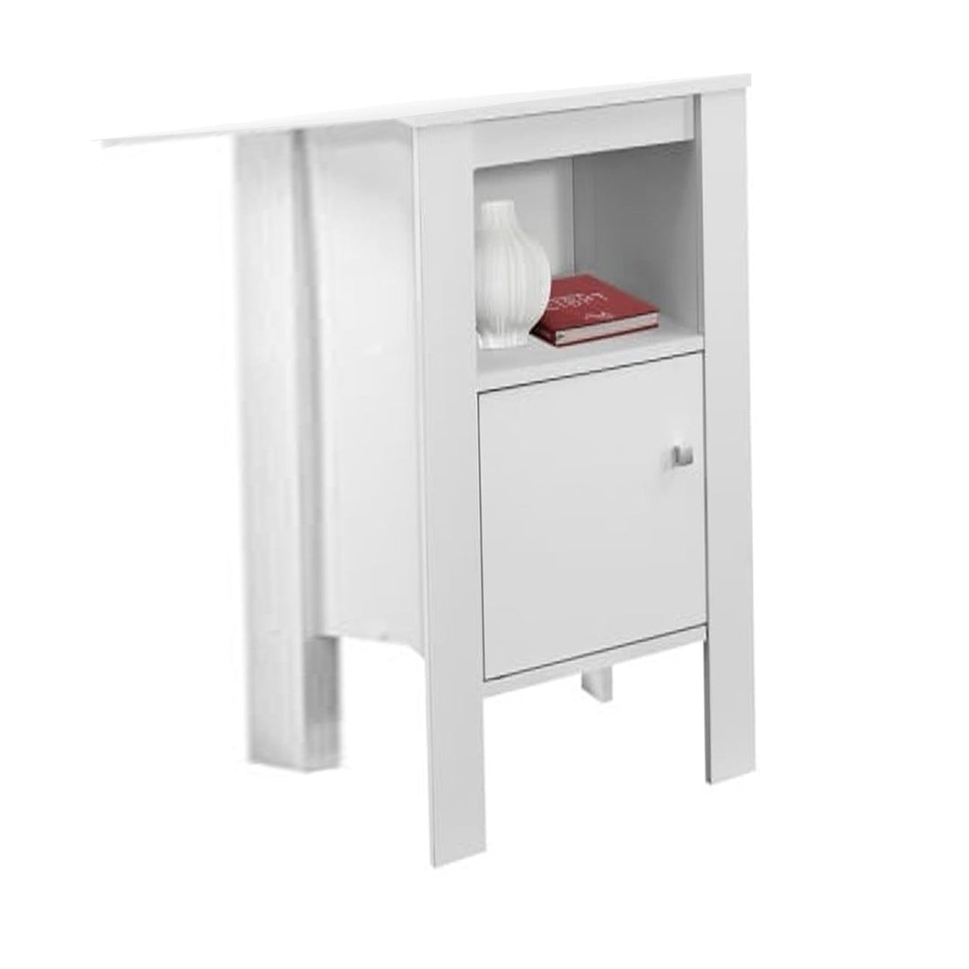 24" White End Table With Shelf Image 5