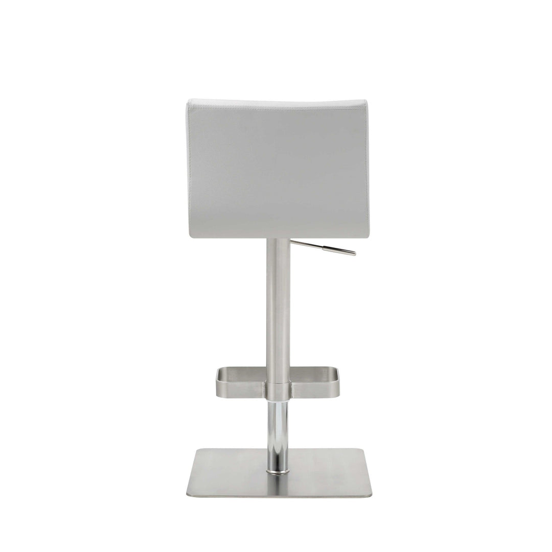 26 " White And Silver Stainless Steel Counter Height Bar Chair Image 4