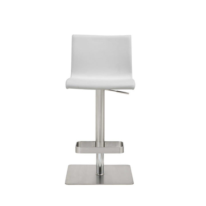 26 " White And Silver Stainless Steel Counter Height Bar Chair Image 7