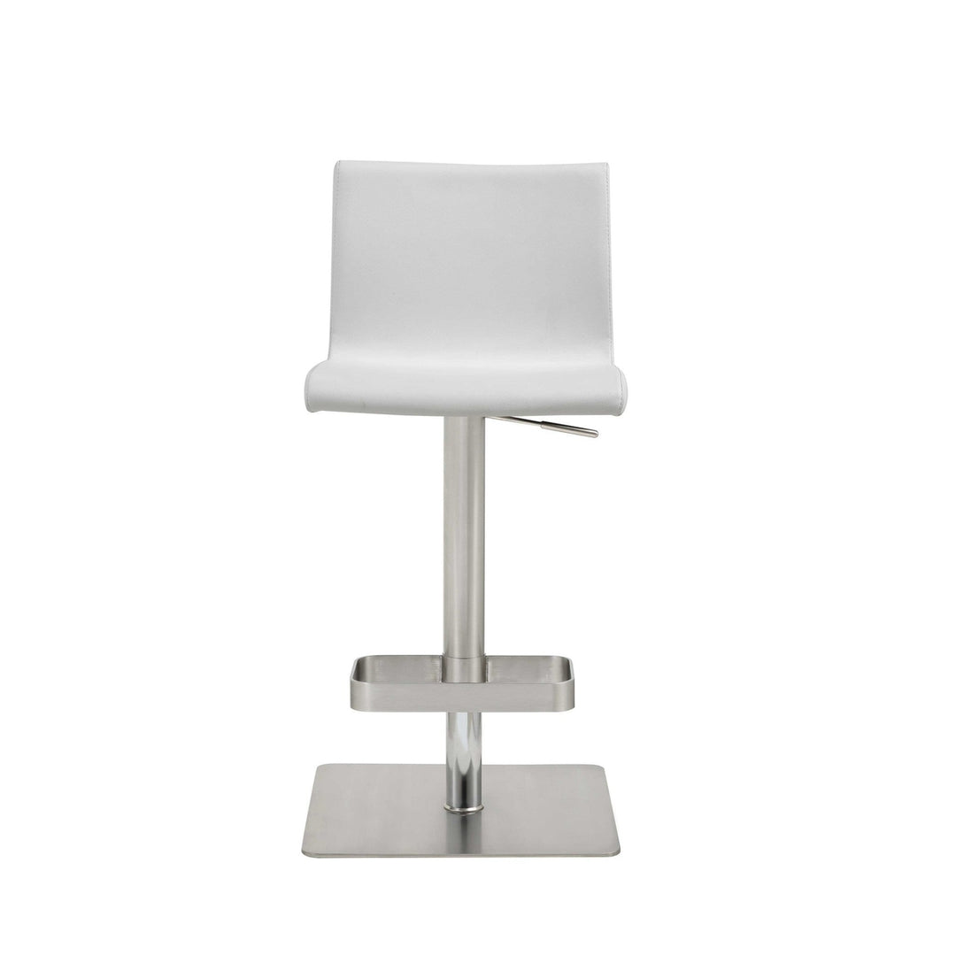 26 " White And Silver Stainless Steel Counter Height Bar Chair Image 8