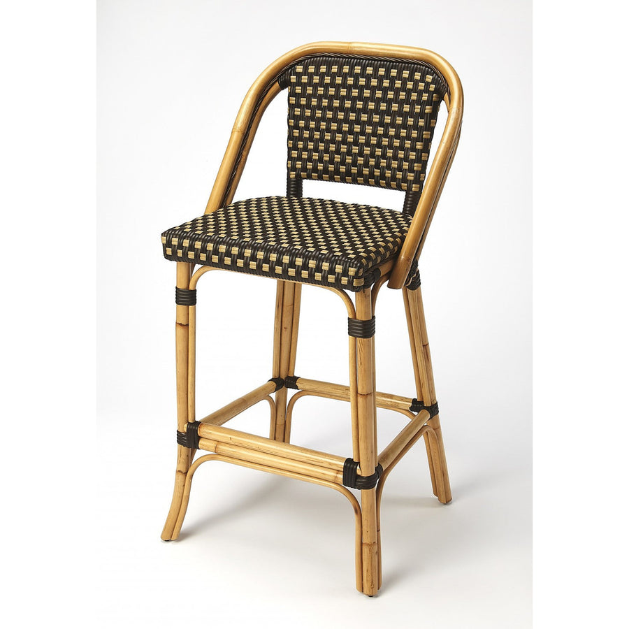 26" Brown And Natural Bar Chair Image 1