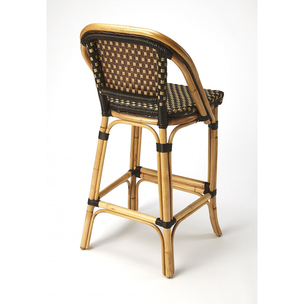 26" Brown And Natural Bar Chair Image 2