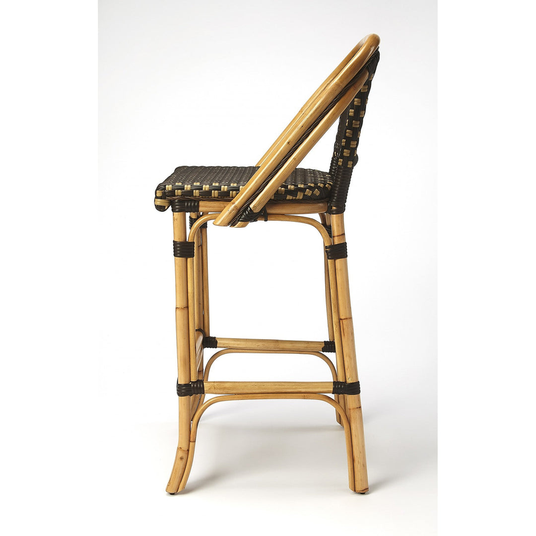 26" Brown And Natural Bar Chair Image 4