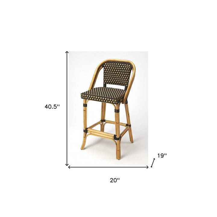 26" Brown And Natural Bar Chair Image 6