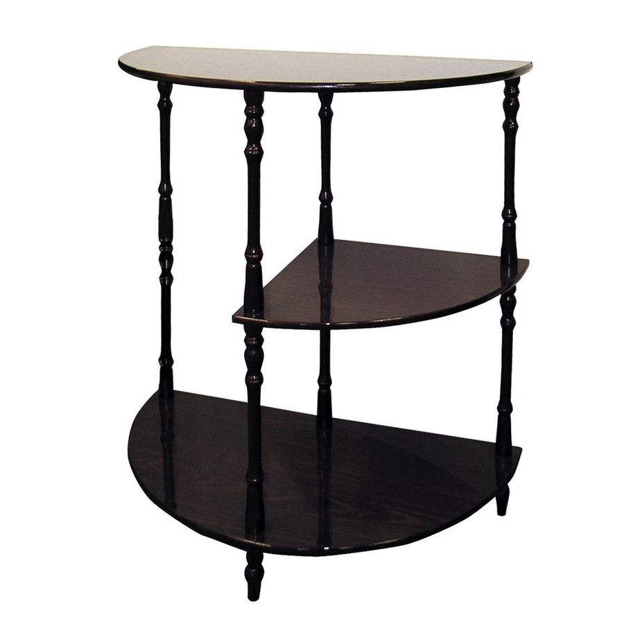 26" Brown End Table With Two Shelves Image 1