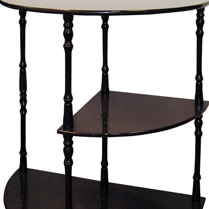 26" Brown End Table With Two Shelves Image 3