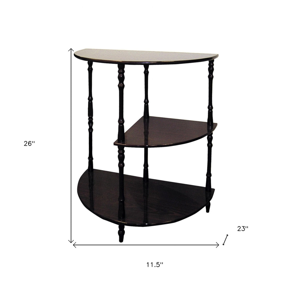 26" Brown End Table With Two Shelves Image 5