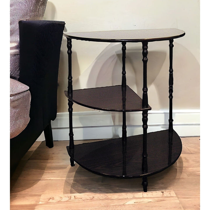 26" Brown End Table With Two Shelves Image 6