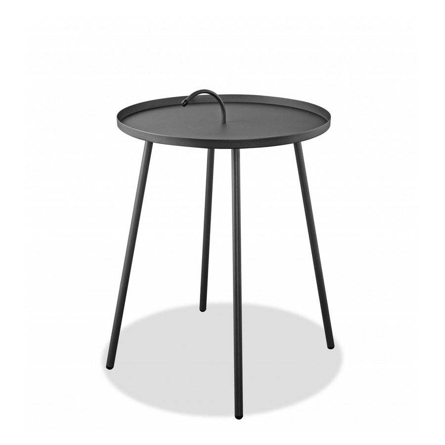 25" Gray Stainless Steel Round End Table Image 1