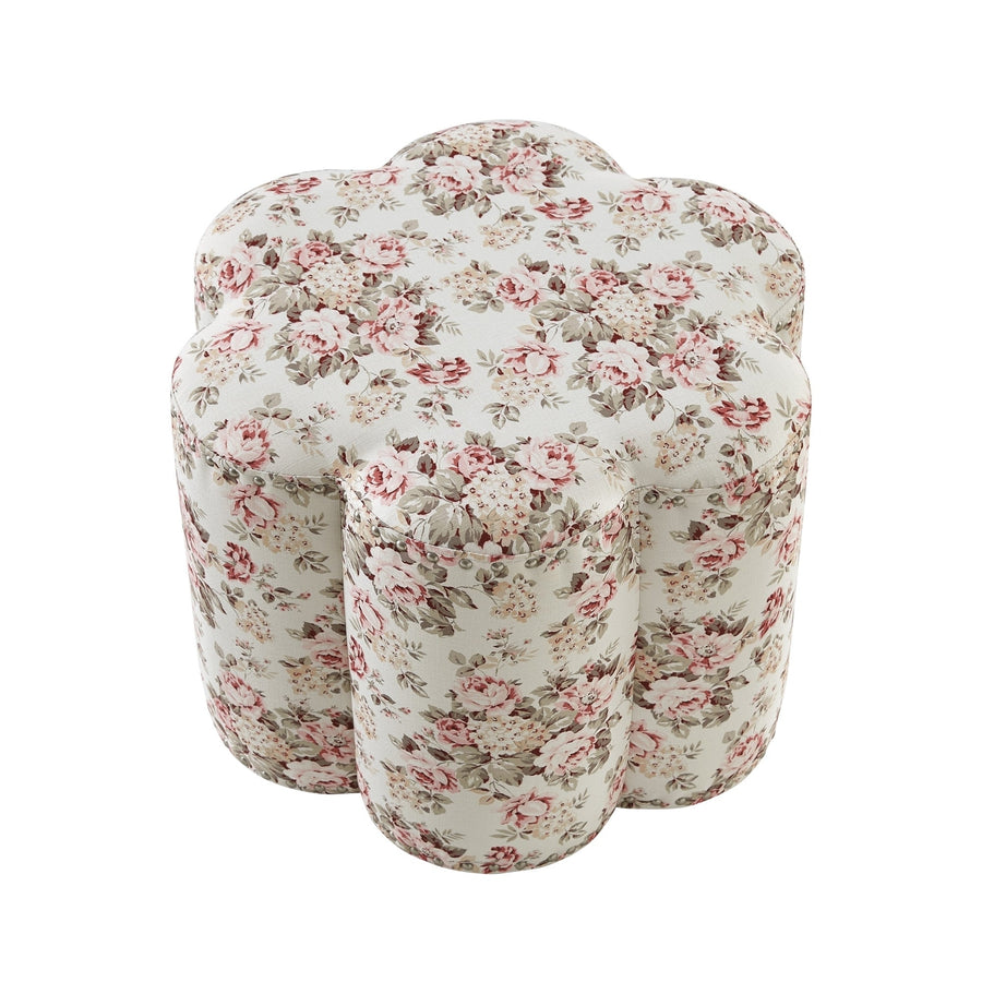 25" Ivory Linen Specialty Ottoman Image 1