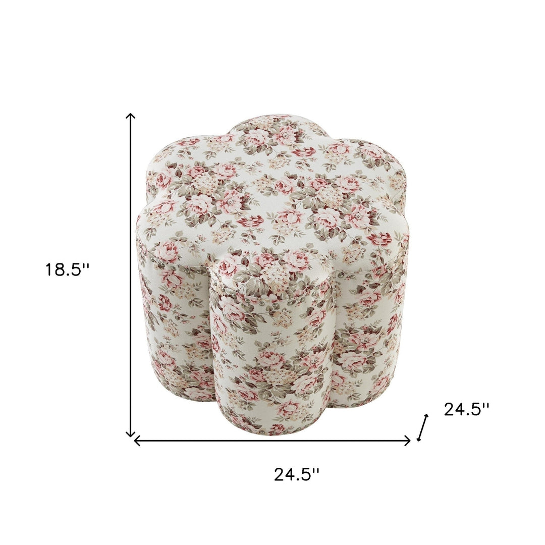 25" Ivory Linen Specialty Ottoman Image 5