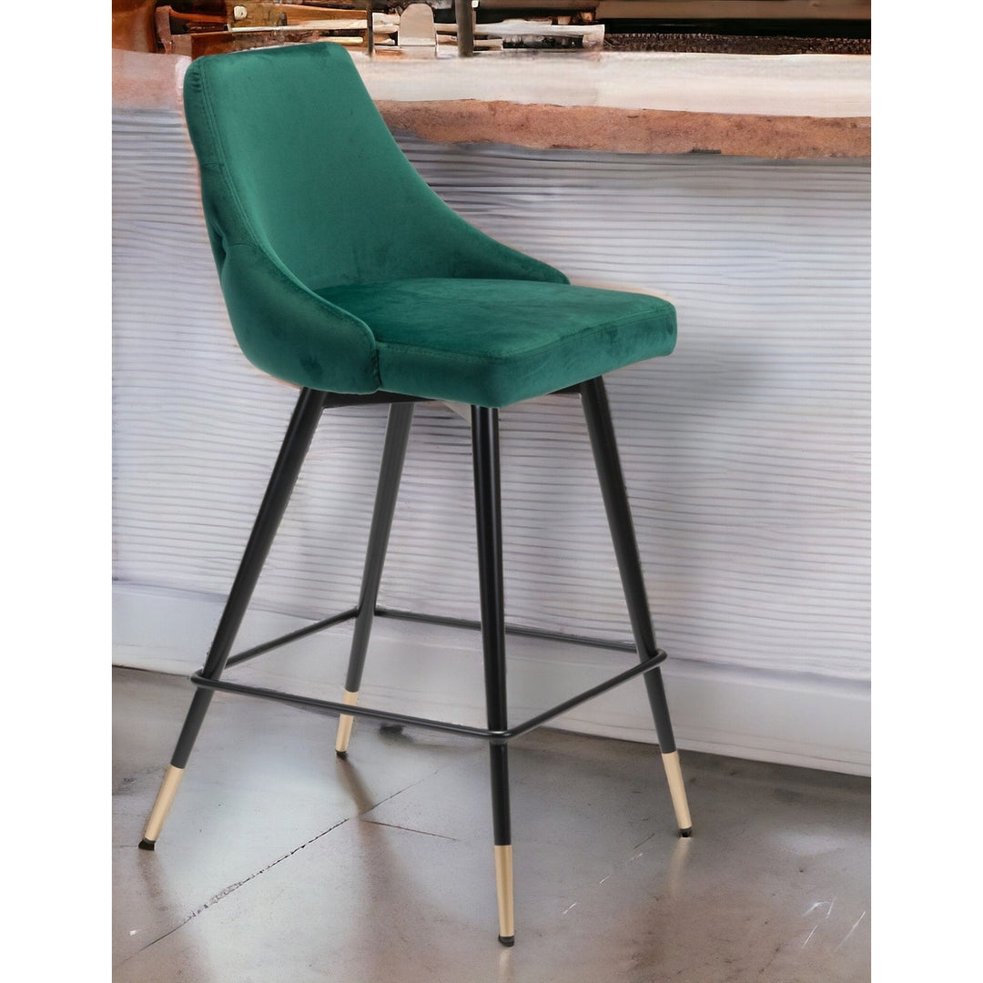 26" Green And Black Steel Low Back Counter Height Bar Chair Image 2