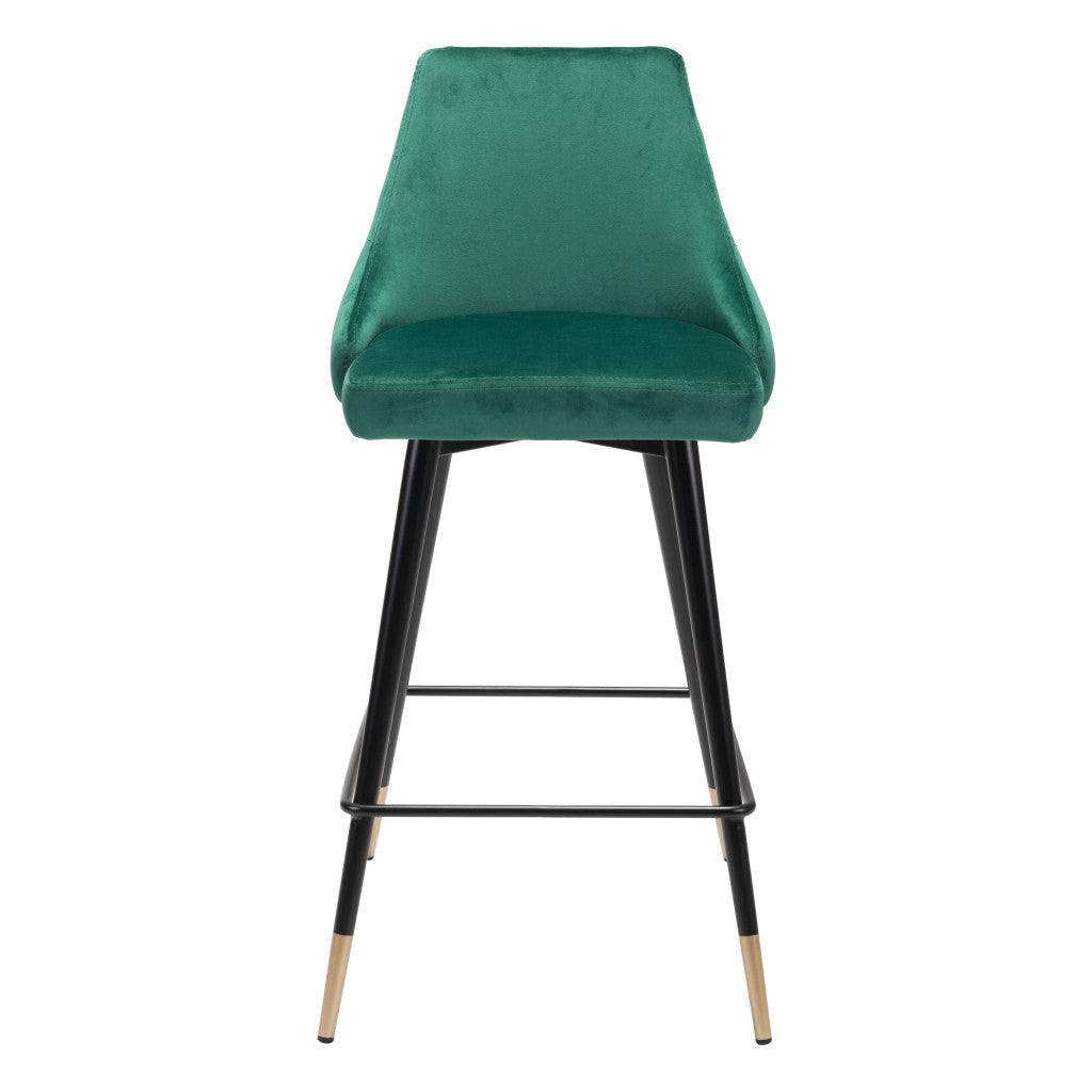 26" Green And Black Steel Low Back Counter Height Bar Chair Image 4