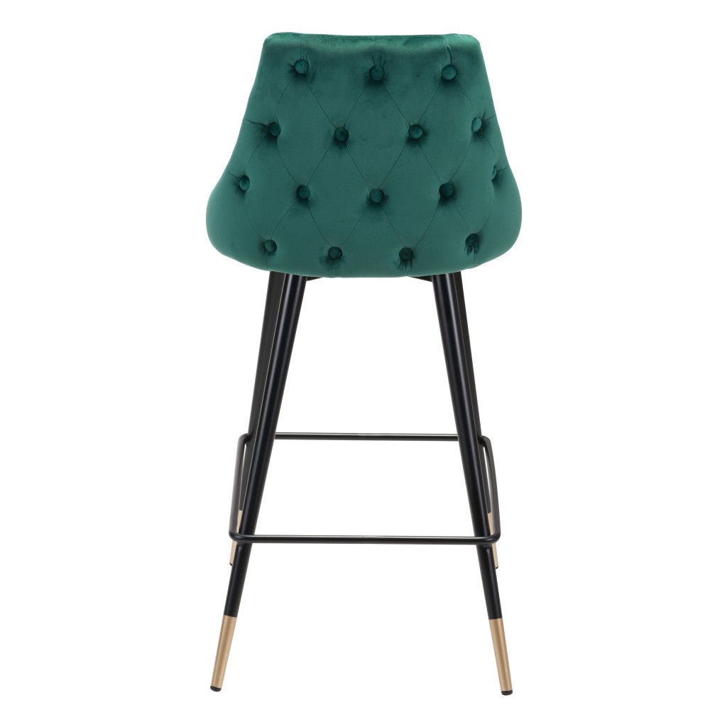 26" Green And Black Steel Low Back Counter Height Bar Chair Image 5