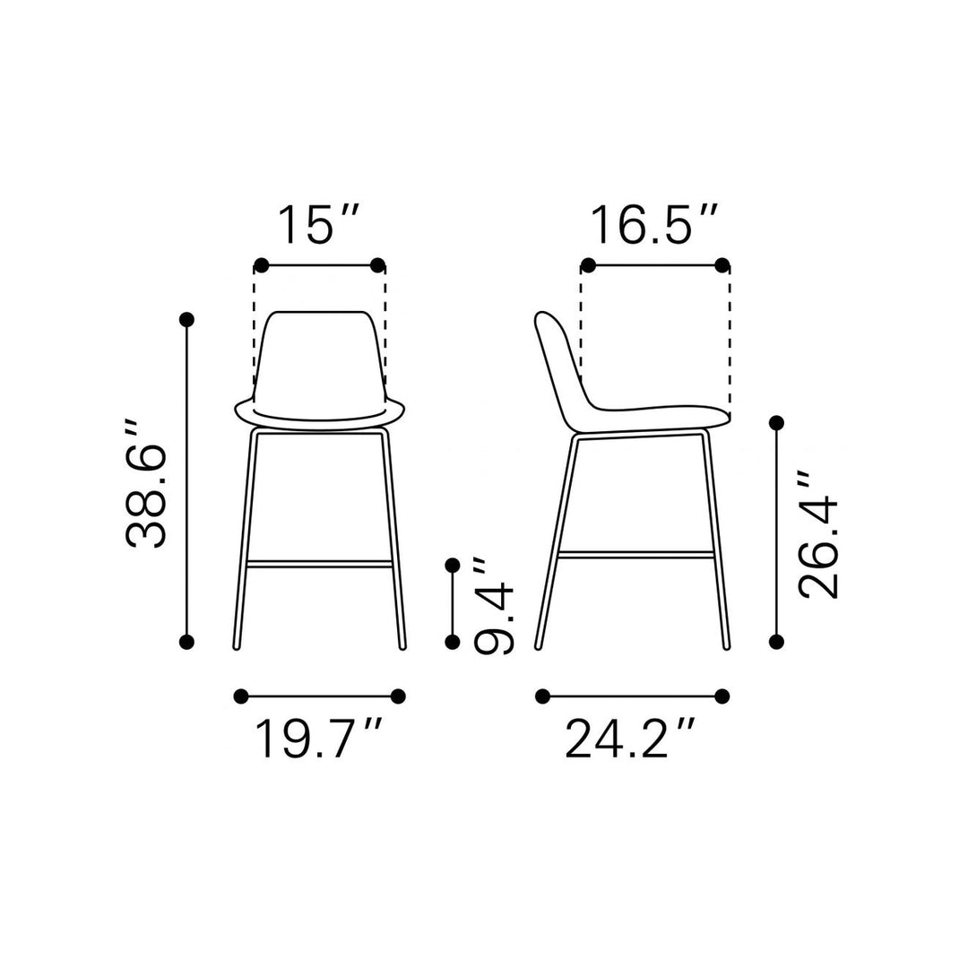 26" Green And Copper Steel Low Back Counter Height Bar Chair Image 8