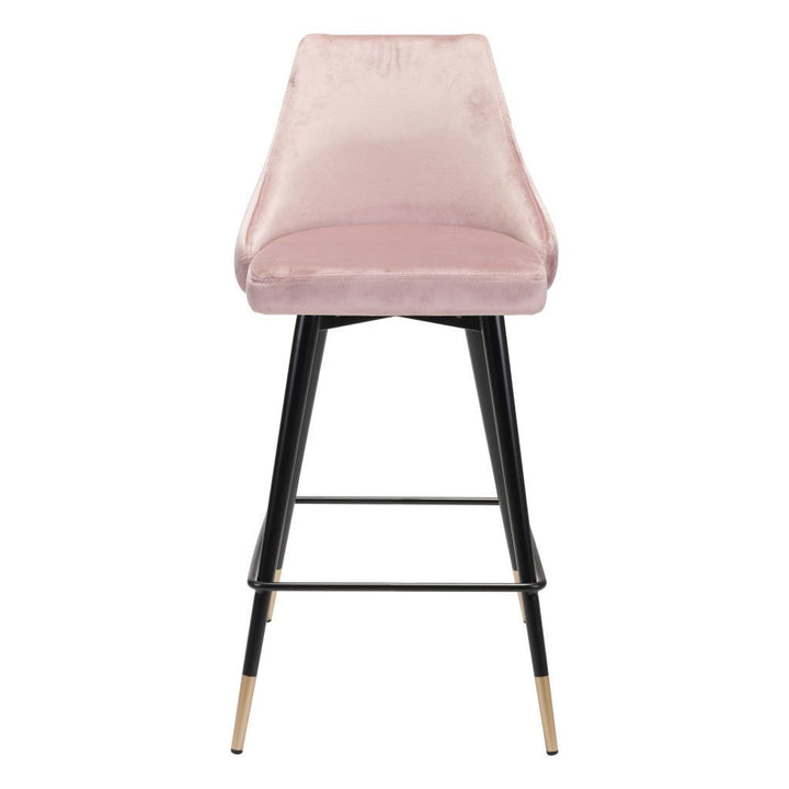 26" Pink And Black Steel Low Back Counter Height Bar Chair Image 4