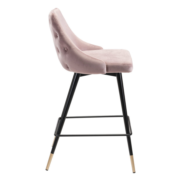 26" Pink And Black Steel Low Back Counter Height Bar Chair Image 8