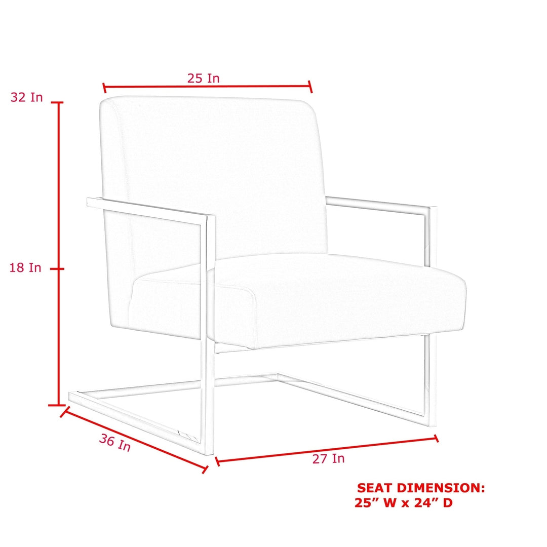 27" Charcoal And Silver Faux leather Arm Chair Image 8