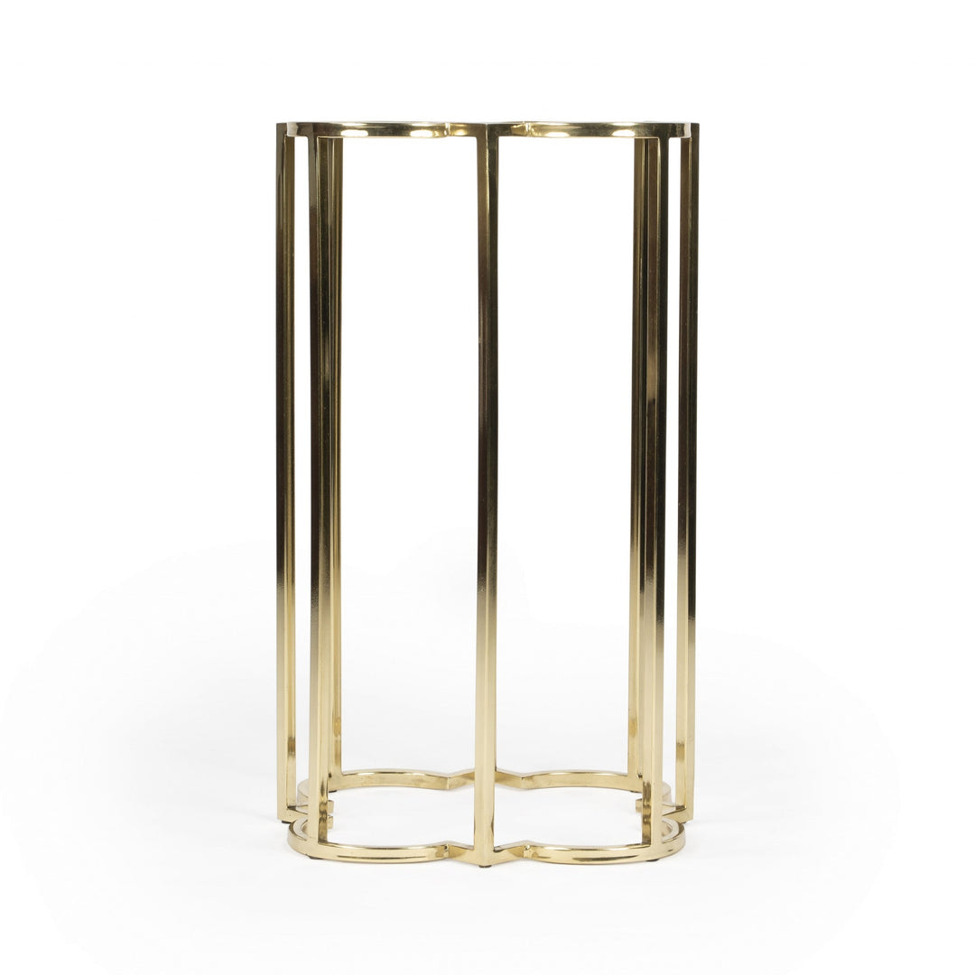 24" Gold And Black Glass Free Form End Table Image 7