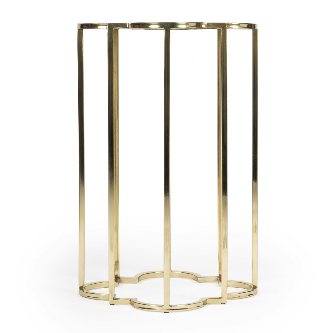 24" Gold And Black Glass Free Form End Table Image 8