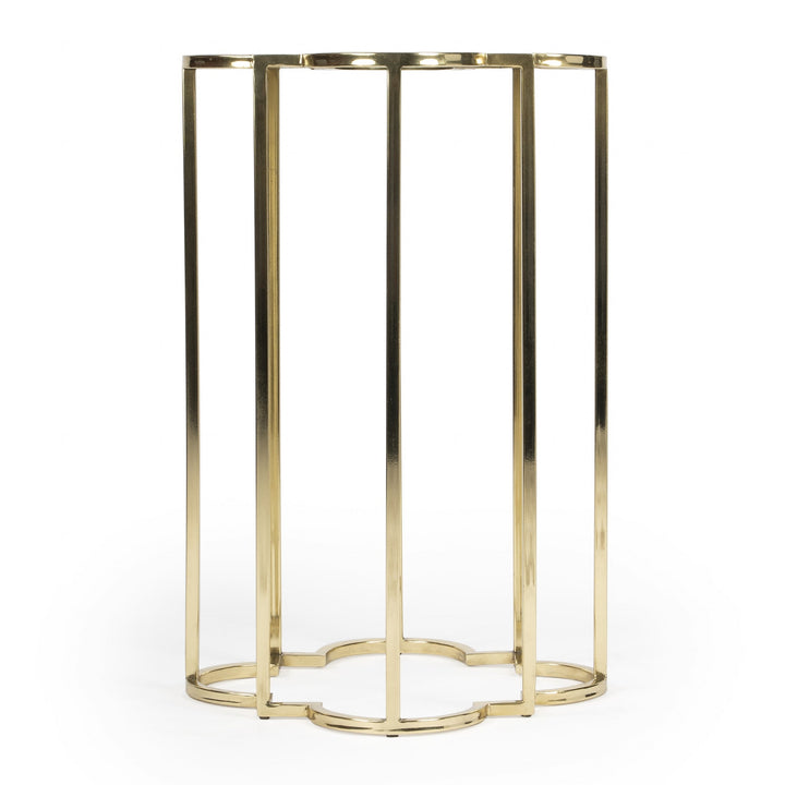 24" Gold And Black Glass Free Form End Table Image 8