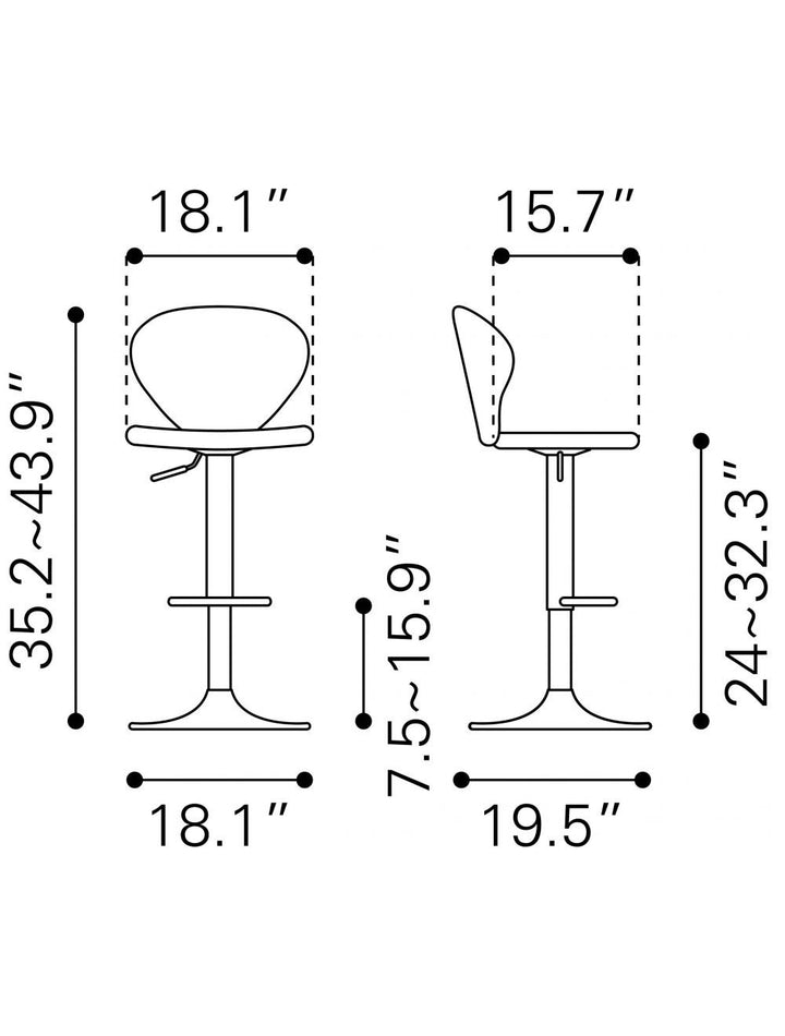 24" Gray And Black Steel Swivel Low Back Counter Height Bar Chair Image 9