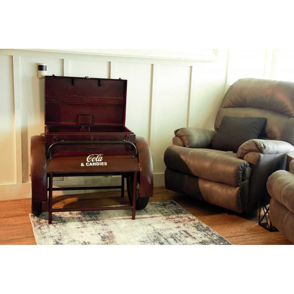 27" Maroon Steel End Table Image 2