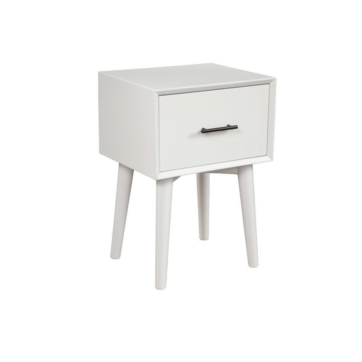 27" White Solid Manufactured Wood End Table With Drawer Image 2