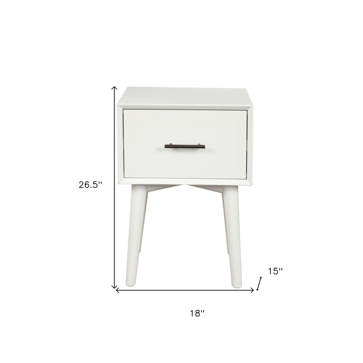 27" White Solid Manufactured Wood End Table With Drawer Image 5