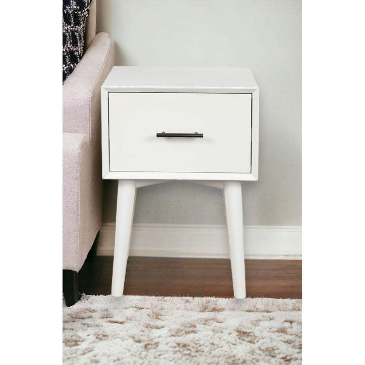 27" White Solid Manufactured Wood End Table With Drawer Image 6