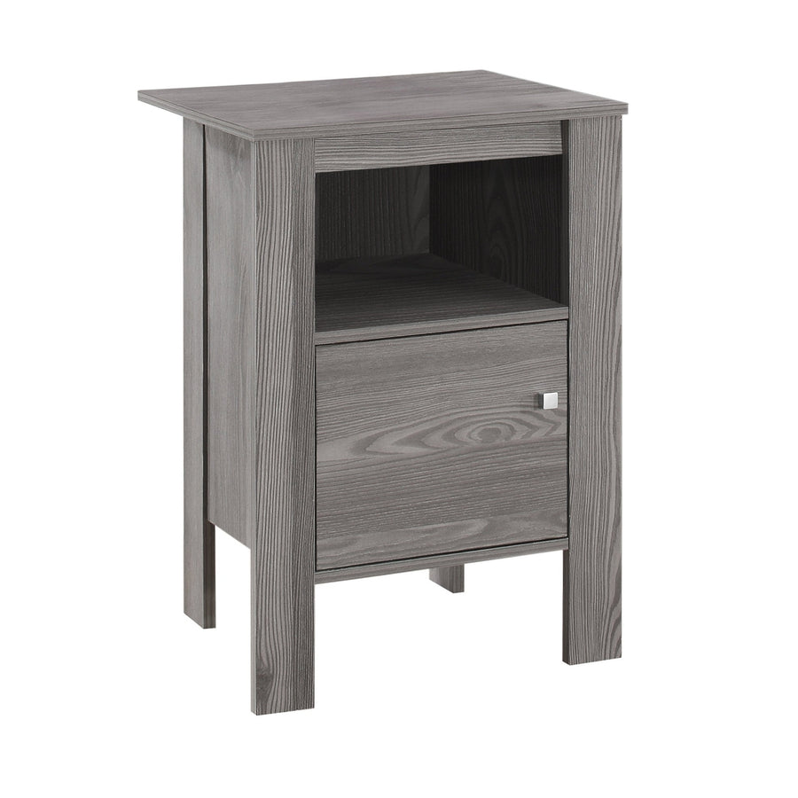 24" Gray End Table With Shelf Image 1