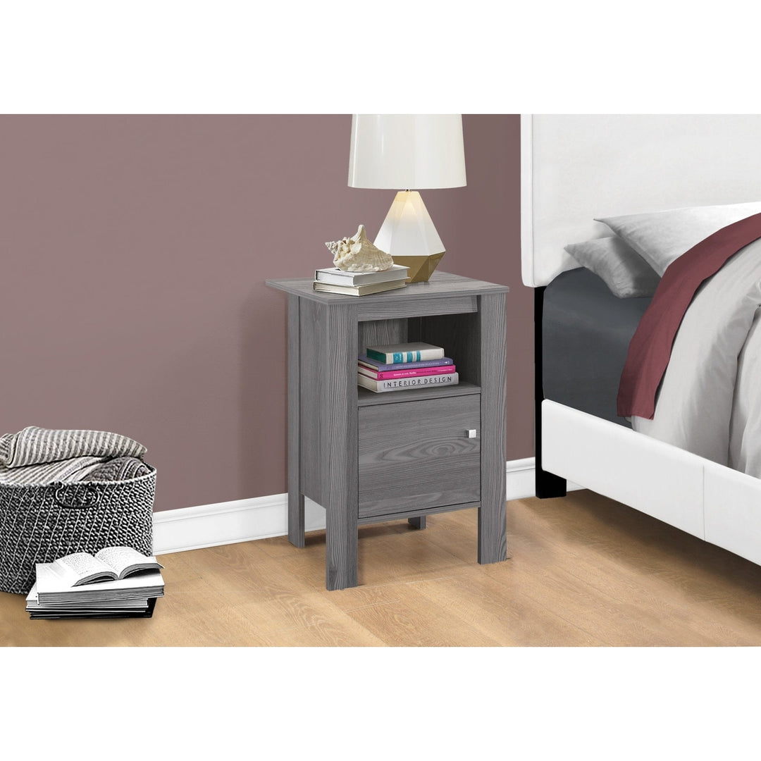 24" Gray End Table With Shelf Image 2