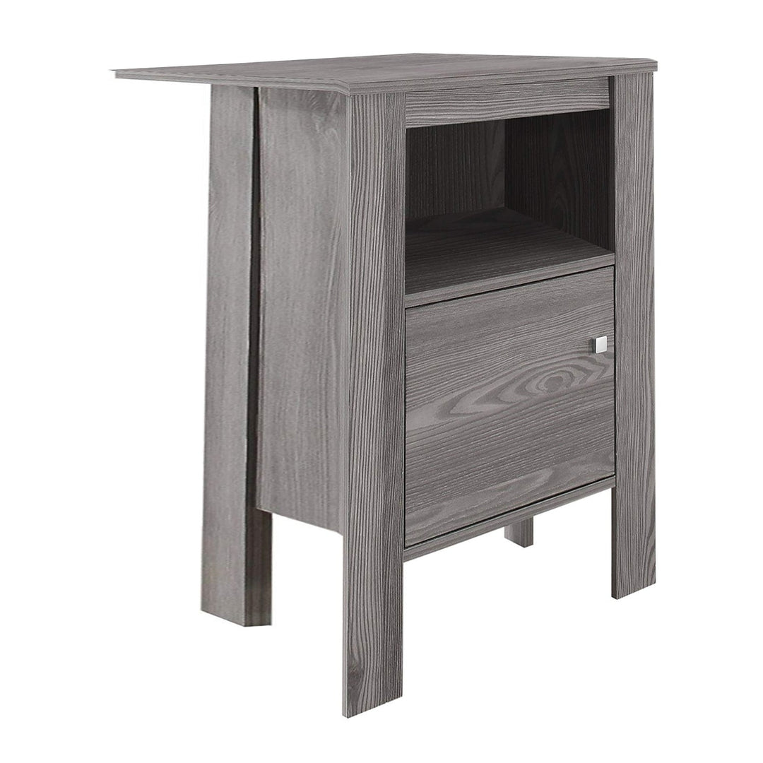 24" Gray End Table With Shelf Image 5