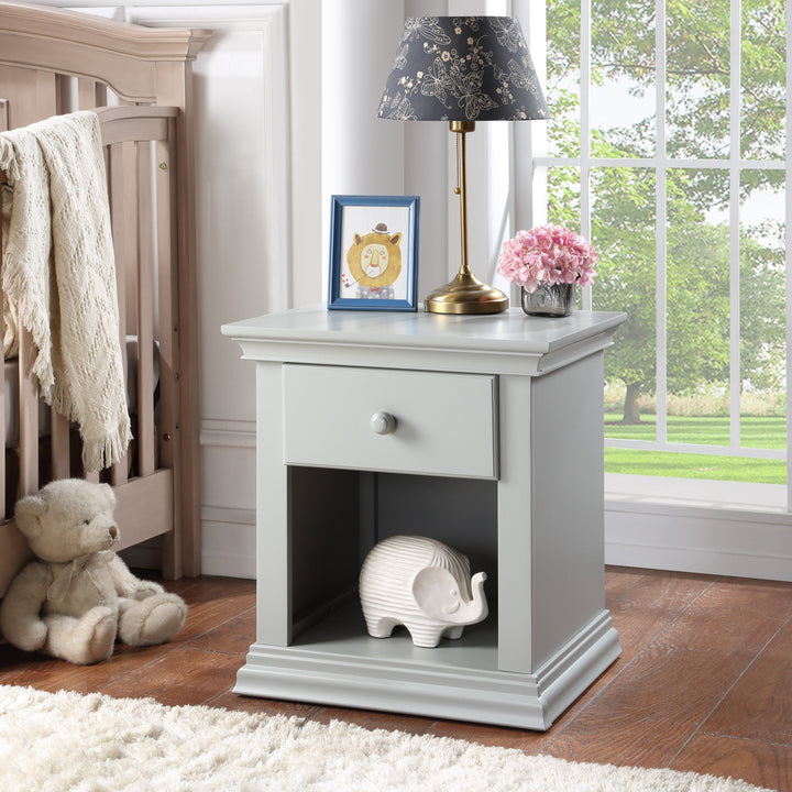 24" Gray One Drawer Nightstand Image 1