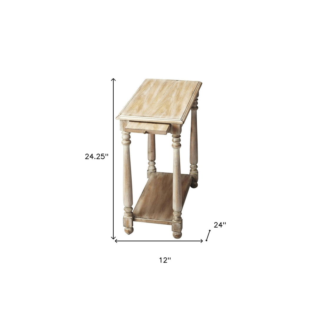 24" Gray Manufactured Wood Rectangular End Table With Shelf Image 3