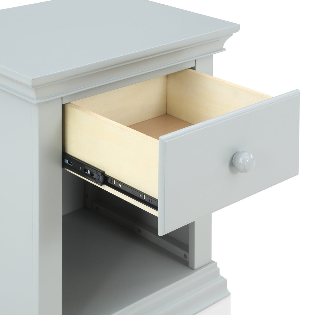 24" Gray One Drawer Nightstand Image 4