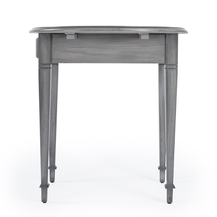 28" Grey Manufactured Wood Oval End Table With Drawer Image 6