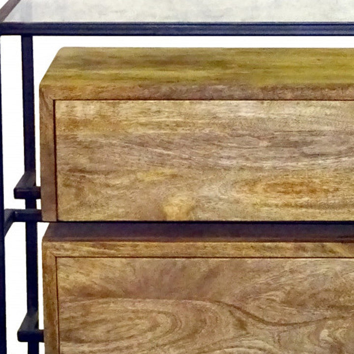 28" Natural Two Drawer Nightstand Image 3