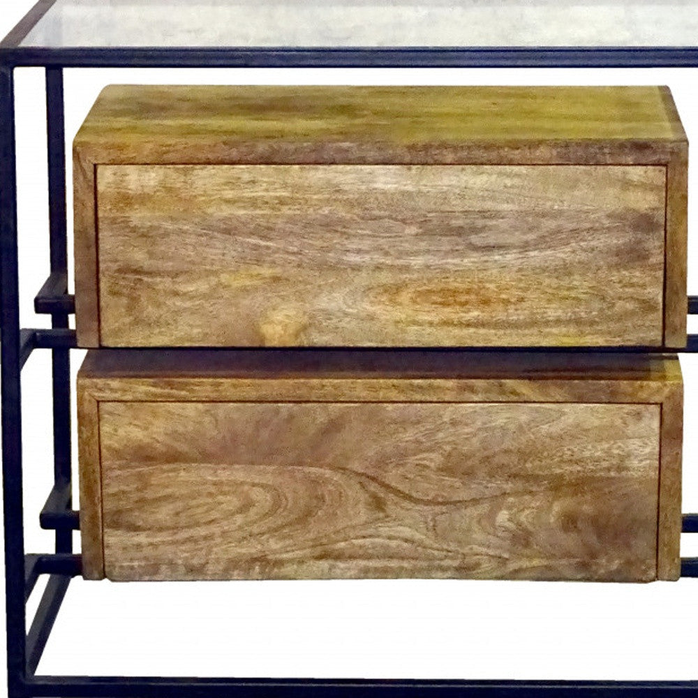 28" Natural Two Drawer Nightstand Image 4