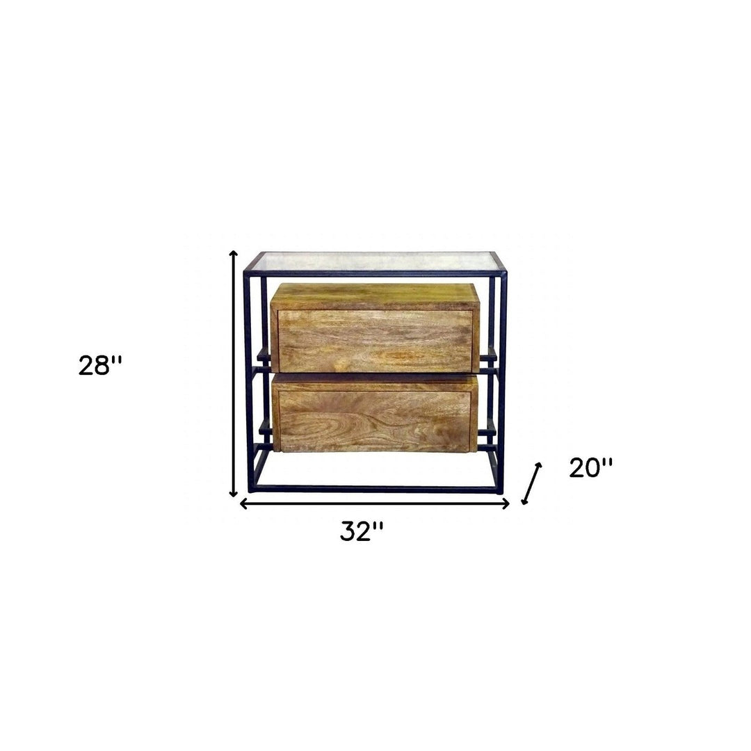 28" Natural Two Drawer Nightstand Image 5