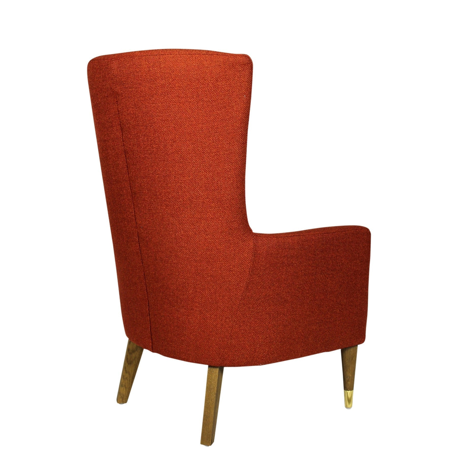 28" Orange And Natural Solid Color Lounge Chair Image 1