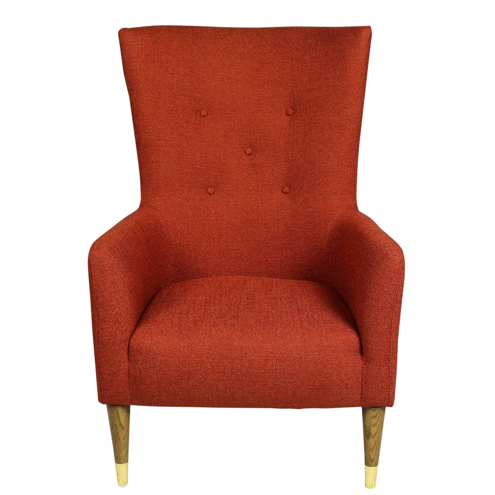 28" Orange And Natural Solid Color Lounge Chair Image 2