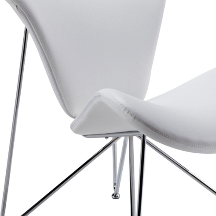 28" White And Silver Polyester Butterfly Chair Image 4