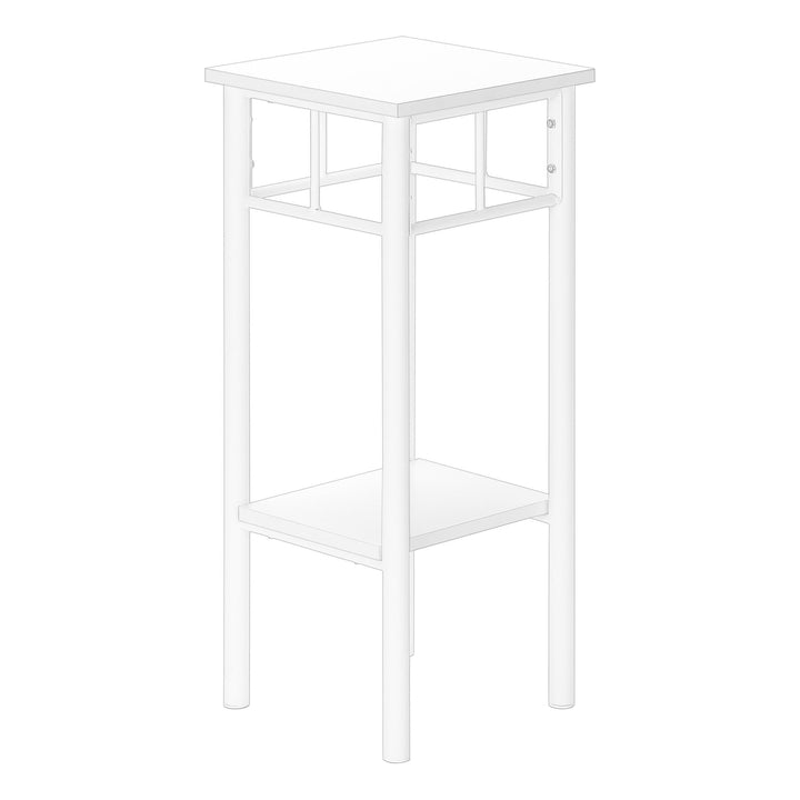 28" White Square End Table With Shelf Image 2