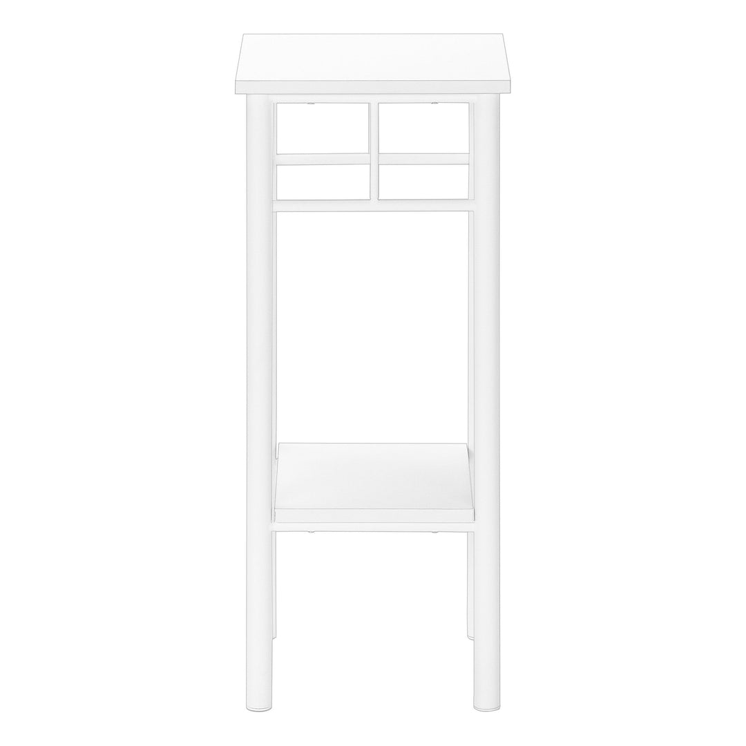 28" White Square End Table With Shelf Image 3