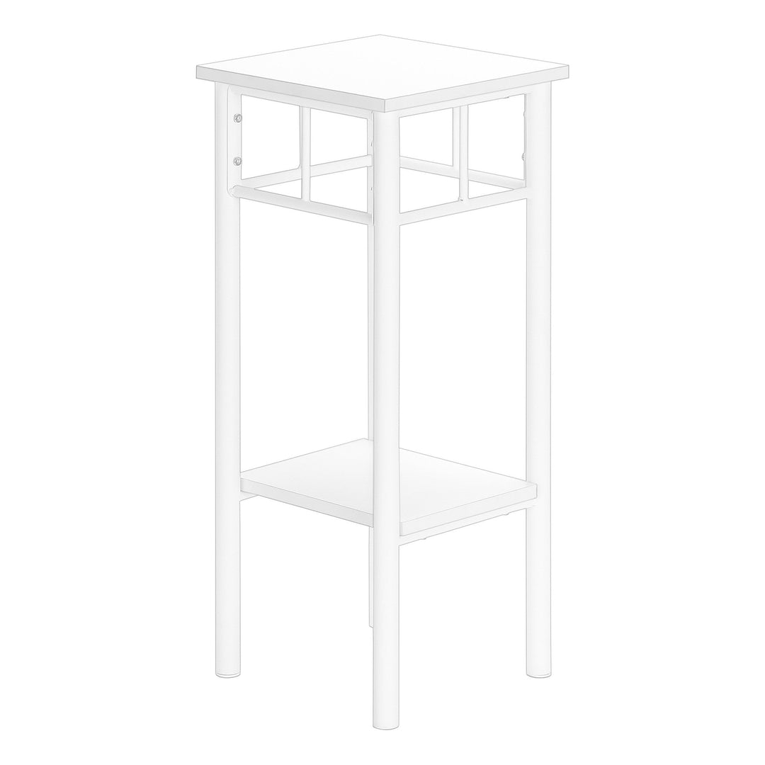 28" White Square End Table With Shelf Image 4