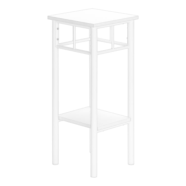 28" White Square End Table With Shelf Image 4