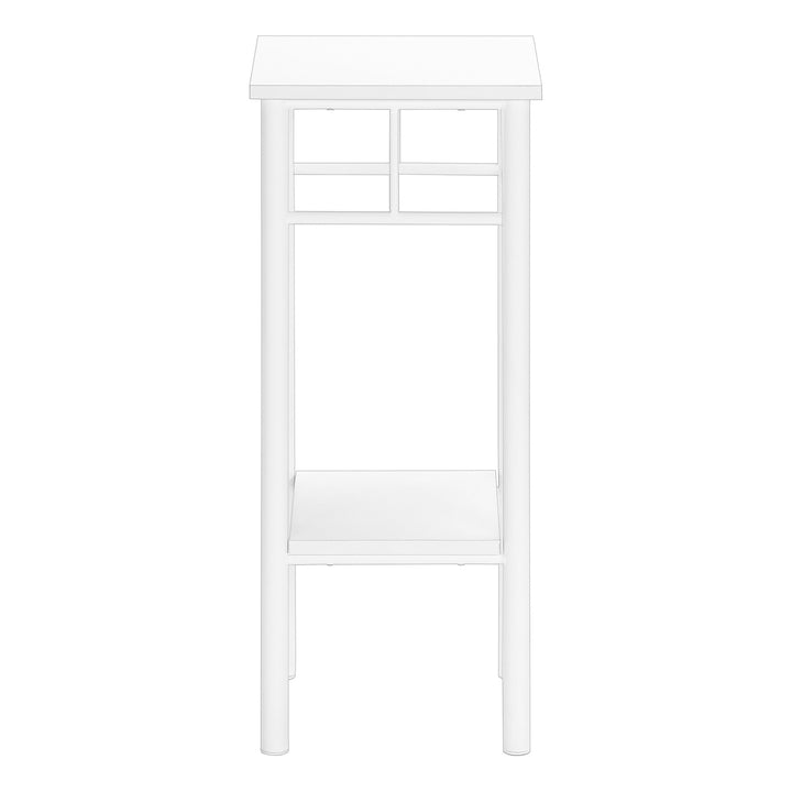 28" White Square End Table With Shelf Image 5