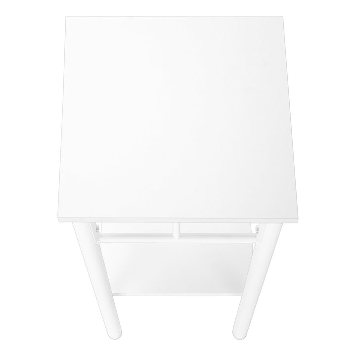 28" White Square End Table With Shelf Image 6